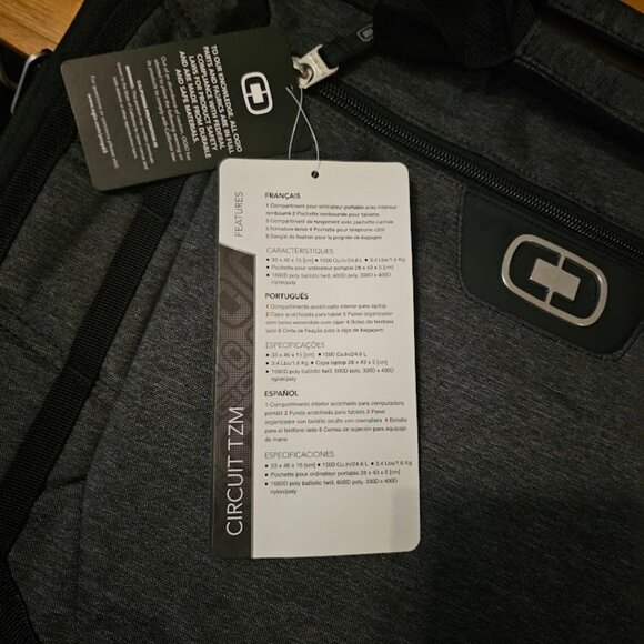 OGIO Circuit TZM Messenger Bag Laptop Briefcase Business Travel Black Dark Stati - Picture 2 of 3